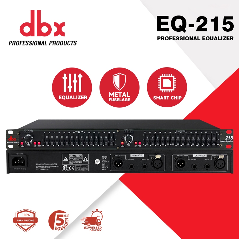 DBX EQ215 อีควอไลเซอร์, อีควอไลเซอร์สเตอริโอสองช่องสัญญาณ 15 ส่วน, อีควอไลเซอร์ประสิทธิภาพเวทีเสียงรบกวนต่ํา