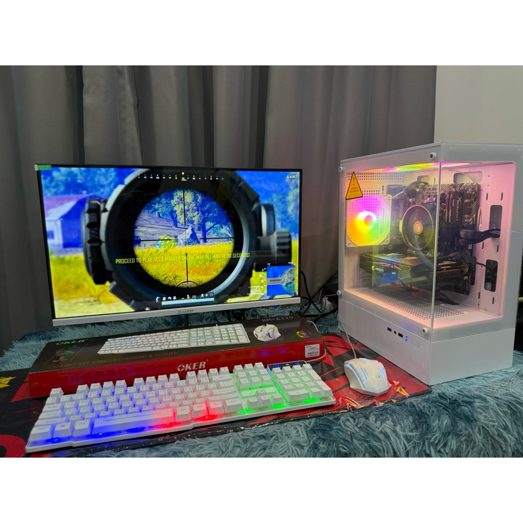 คอมพิวเตอร์ครบชุดcpu i5+ram16gb การ์ดจอแรงๆเคสใหม่แกะกล่องFreefire pubg_mobile GTAV Fifa4 dota