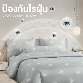 ibed ผ้าปูที่นอนเย็น นุ่มลื่น ป้องกันไรฝุ่น กันขนสัตว์ Adaptive Cool Silk พิมพ์ลาย Prisma Silver
