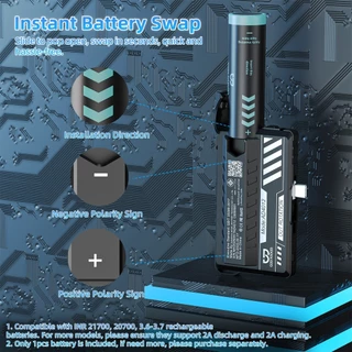 GOOJODOQ 5000mah Powerbank พาวเวอร์แบงค์แคปซูลดิจิตอลพลังทันที Swap การออกแบบรูปลักษณ์ทางกล