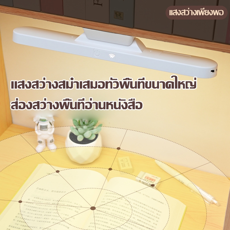 โคมไฟติดหัวเตียง โคมไฟตั้งโต๊ะ LED แม่เหล็กติดผนังห้องนอน ปุ่มชาร์จ USB ไฟข้างเตียง ปรับได้ 3 แสง  table lamp รูปที่ 3