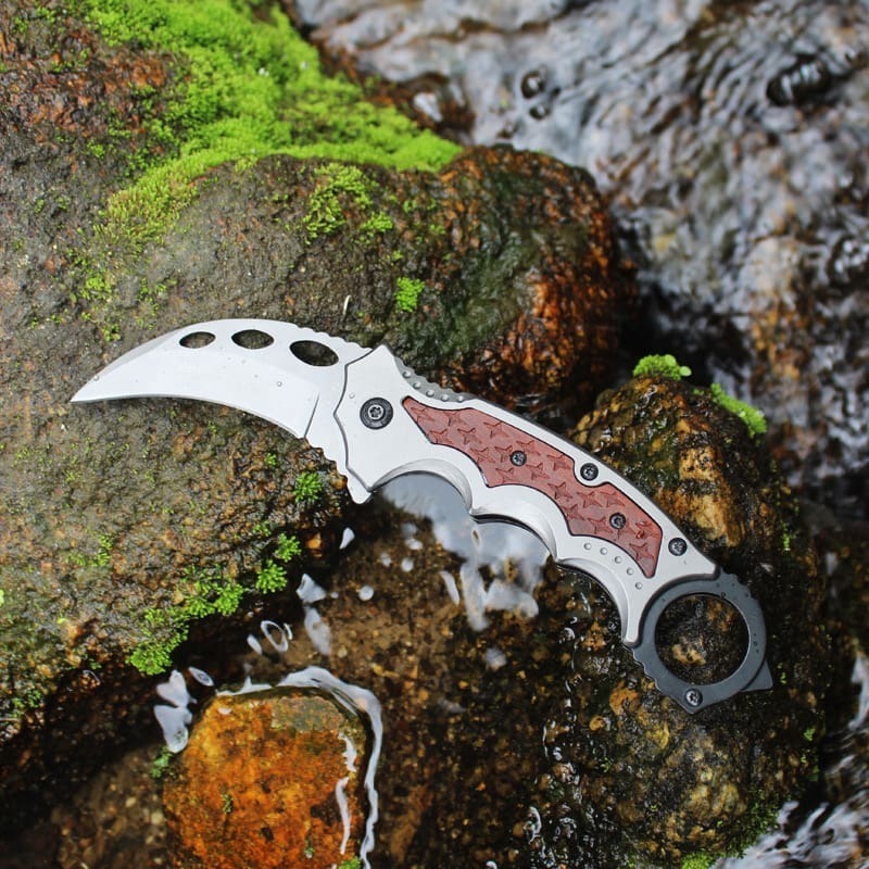 มีดพกพา อุปกรณ์เดินป่า ตั้งแค้มป์ มีดเดินป่า ทรงคารัมบิดFA42 ไลเนอร์ล๊อค pub30 - รูปที่ 7