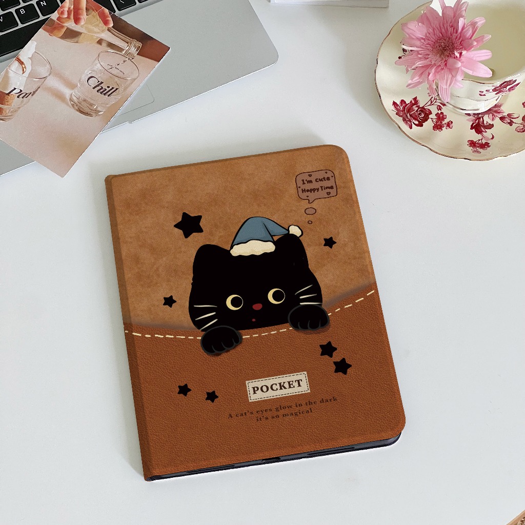 🚚พร้อมส่ง🚚case Samsung Tab S9 FE S10+ S8 A9+ cute kitten A9 S7 11 S6 Lite มีที่ใส่ปากกา S10 FE S9 11