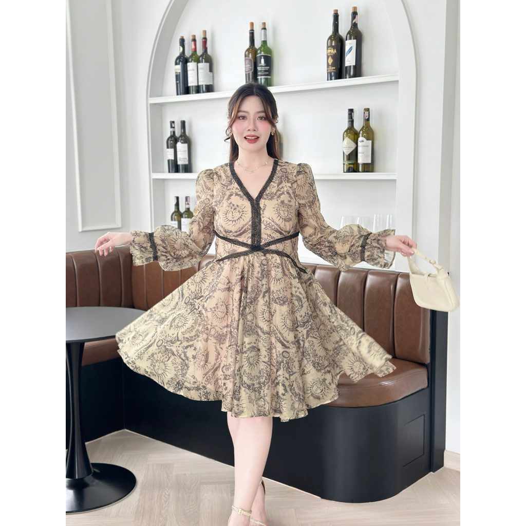 CA406 : Calorie Fashion มินิเดรสสุดคลาสสิก สไตล์วินเทจ