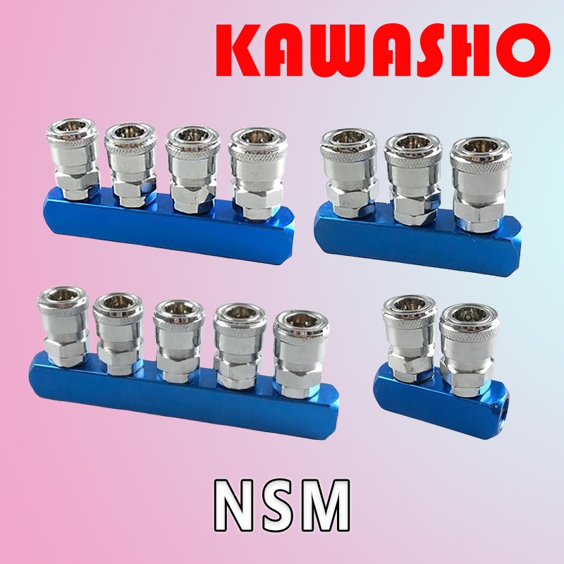 NSM คอปเปอร์ฐานตรงและกลม 2,3,4,5 หัว PT1/4″ ″KAWASHO″