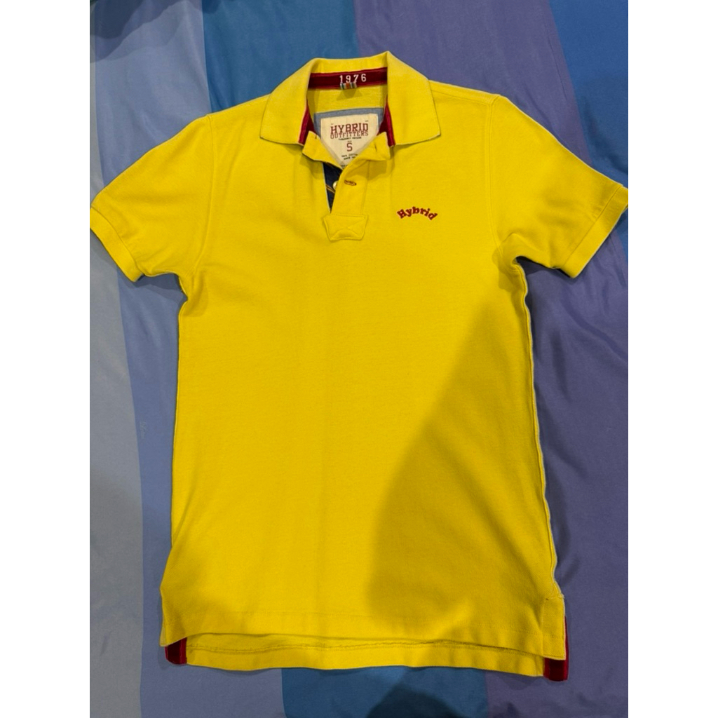 เสื้อคอโปโล Hybrid outfitters สีเหลืองทรงสวย