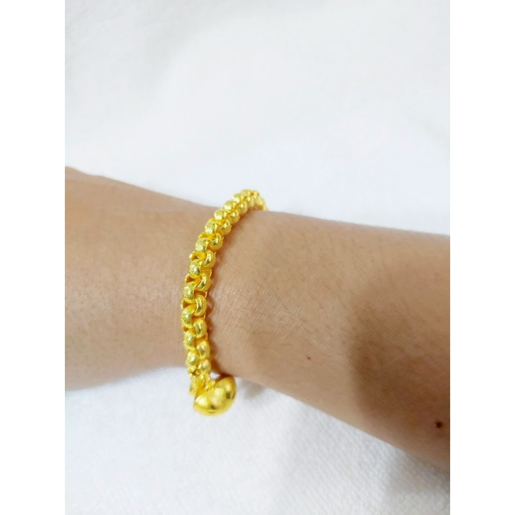 S157ข้อมือทาโร่หนัก1บาท2บาท ทองชุบเคลือบหนางานตันแน่นสวยเหมือนของจริง