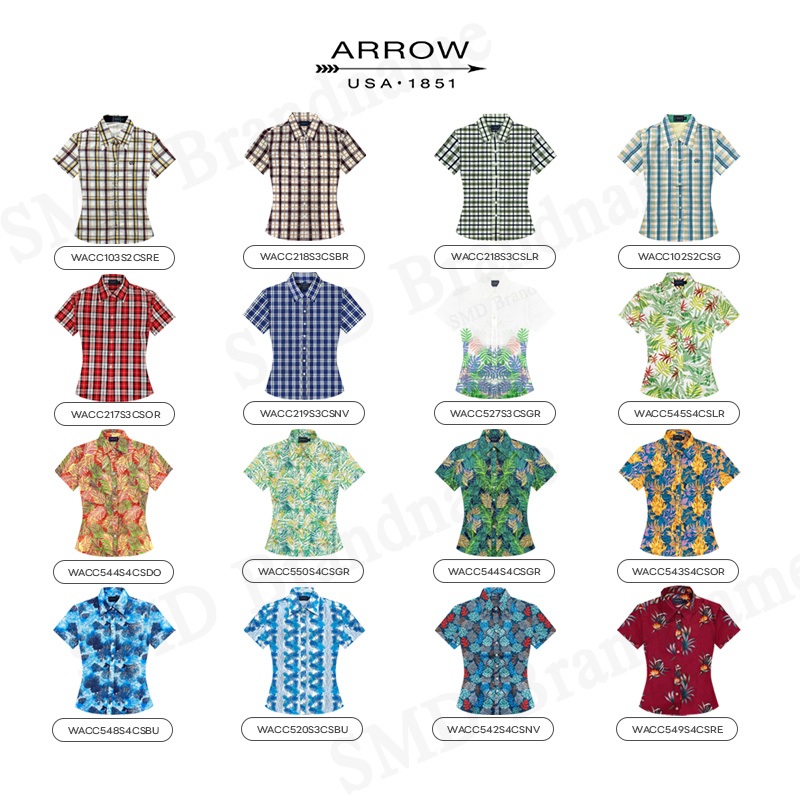 Arrow เสื้อเชิ้ตแขนสั้น สำหรับผู้หญิง สินค้าแท้ 100% จากชอป