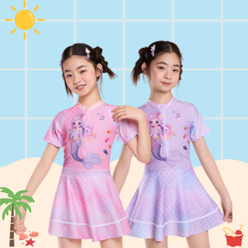 ชุดว่ายน้ำลายนางเหงือก ✨ ลายน่ารักวัสดุสวมใส่สบาย ผ้าแห้งเร็ว ราคาถูก คุณภาพดี ส่งจากไทย🚚 - รูปที่ 2