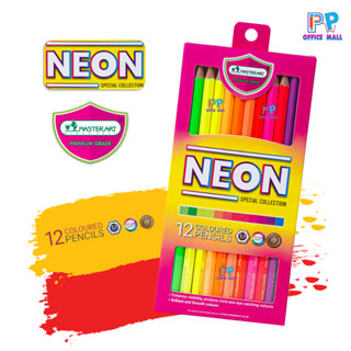 Master Art สีไม้ ดินสอสีไม้ 12 สี รุ่นนีออน Special collecti…
