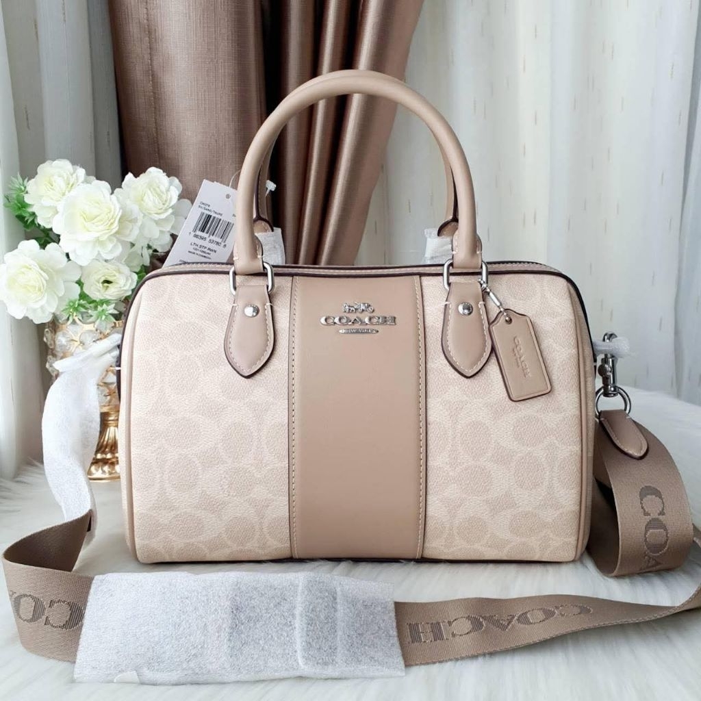 สวยมาก สีใหม่ กระเป๋าสะพาย Coach ✧.* พร้อมส่ง ✔ ของแท้ 100% ✧.*  Coach rowan Satchel bag cw376