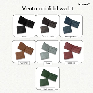 05-203 Vento coinfold wallet กระเป๋าสตางค์สานหนังแท้ ใส่บัตร/เหรียญ ได้ในใบเดียว