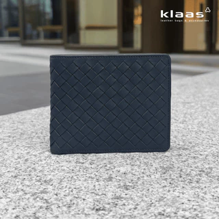 05-203 Vento coinfold wallet กระเป๋าสตางค์สานหนังแท้ ใส่บัตร/เหรียญ ได้ในใบเดียว