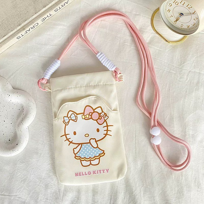 ส่งจากไทย💜กระเป๋าใส่โทรศัพท์ Sanrio Hello Kitty ซองมือถือ กระเป๋าสะพายข้าง กระเป๋าคล้องคอ กระเป๋า ขนาดกระทัดรัด 04078