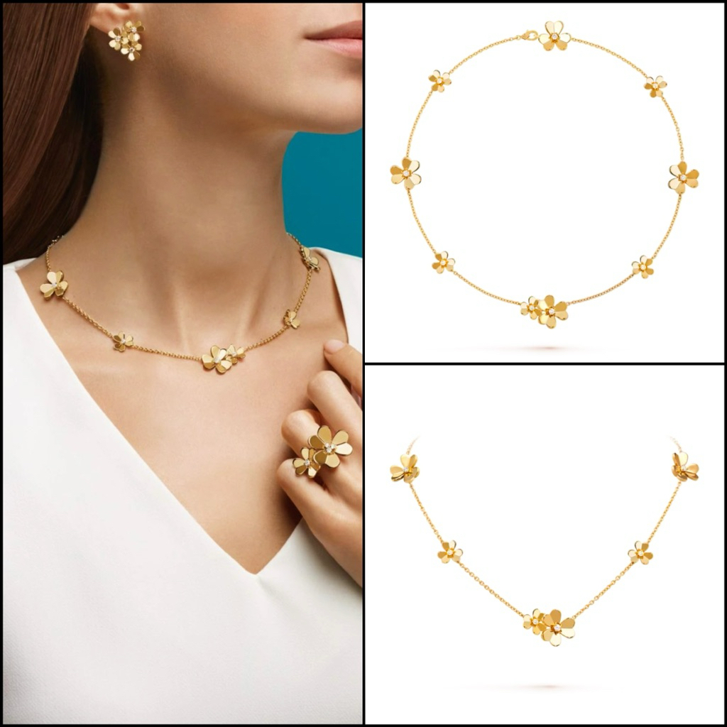 สินค้าพร้อมส่ง ☘️ Frivole 9 flowers 18K gold Necklace เกรดงาน VIP 1:1 หายากมาก สวยสะพรึง #สายแฟต้องม