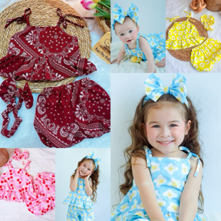 สายเดี่ยวกางเกงผ้าไหมอิตาลี(s)3.8-17กิโลกรัมฟรีโบว์คาดผม