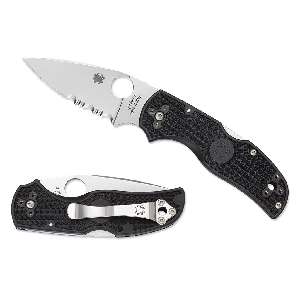 มีดพับ Spyderco Native 5 Folding Knife S30V Satin Combo Blade, Black FRN Handles (C41PSBK5)