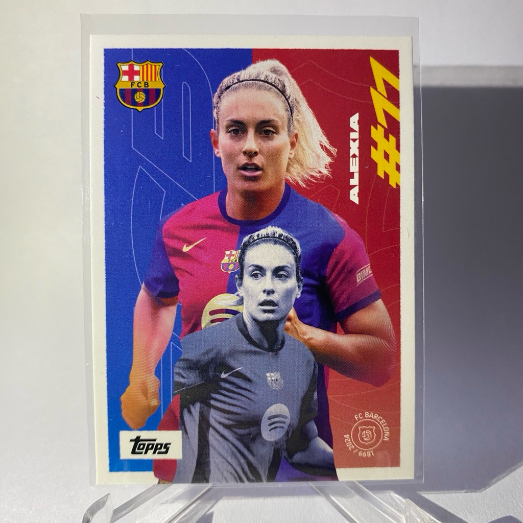 การ์ดนักฟุตบอล สำหรับสะสม ALEXIAI, BARCELONA, FIRST GOAL, TOPPS 2024