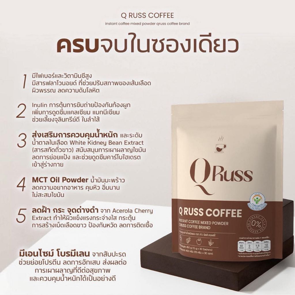 📍พร้อมส่ง📍สูตรใหม่..QRuss Coffee คิว รัสส์ คอฟฟี่