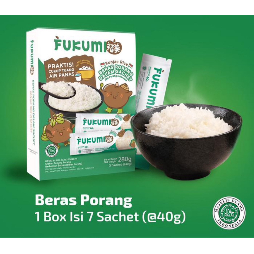 Fukumi Rice Healthy Rice Fukumi Authentic From Indonesia Sugar & Fat0% Just Low Box 280g 7 Sachets