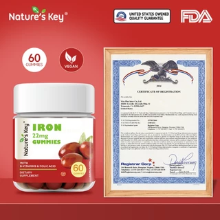 [Live Exclusive]Nature's Key Iron vitamin Gummies ธาตุเหล็ก บำรุงเลือด เพิ่มพลังงานให้ร่างกาย อร่อย ไม่คาว ทานง่ายทุกวัน