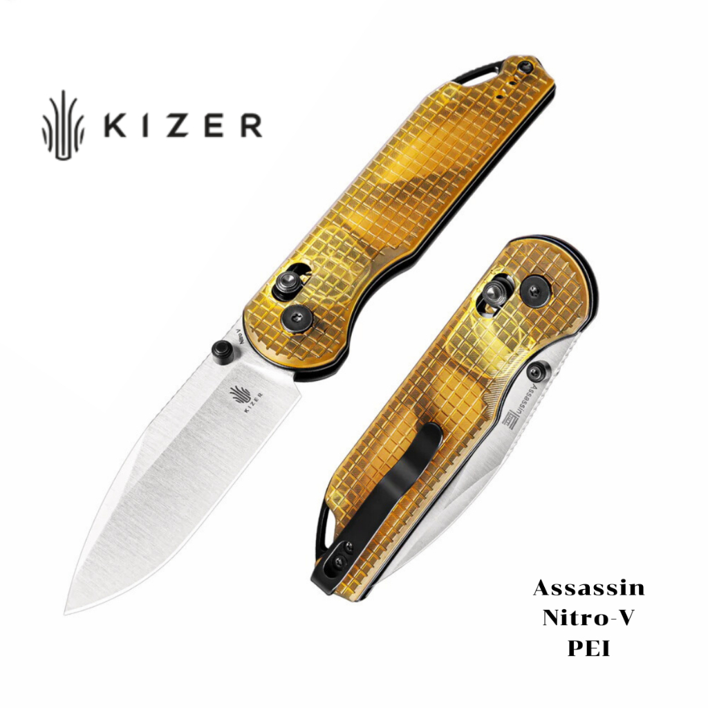 Kizer Assassin แท้100% ใบเหล็กNitro-V ด้ามจับPEI V3549A1 EDC