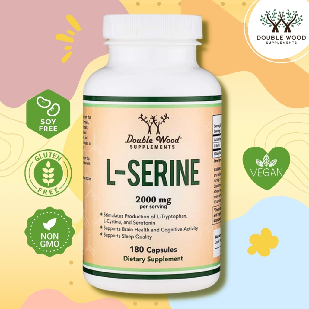 L-Serine by Double Wood 💕 ซัพพอร์ตอะมิโน Tryptophan  ช่วยการนอนหลับ บำรุงสมอง💕