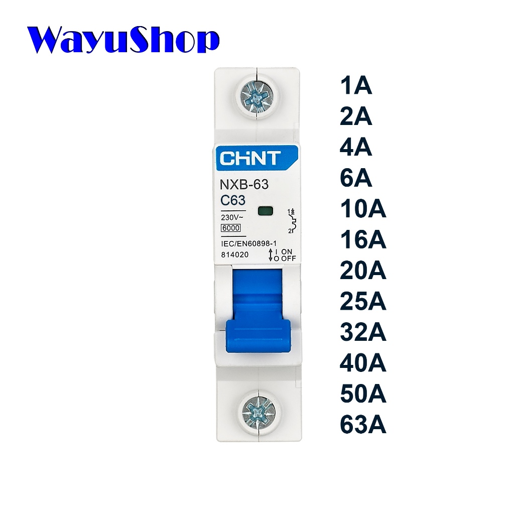 CHINT เบรกเกอร์ MCB ลูกย่อย รุ่น NXB-63 แบบ 1P กระแส 1A 2A 4A 6A 16A 20A 25A 32A 40A 50A 63A