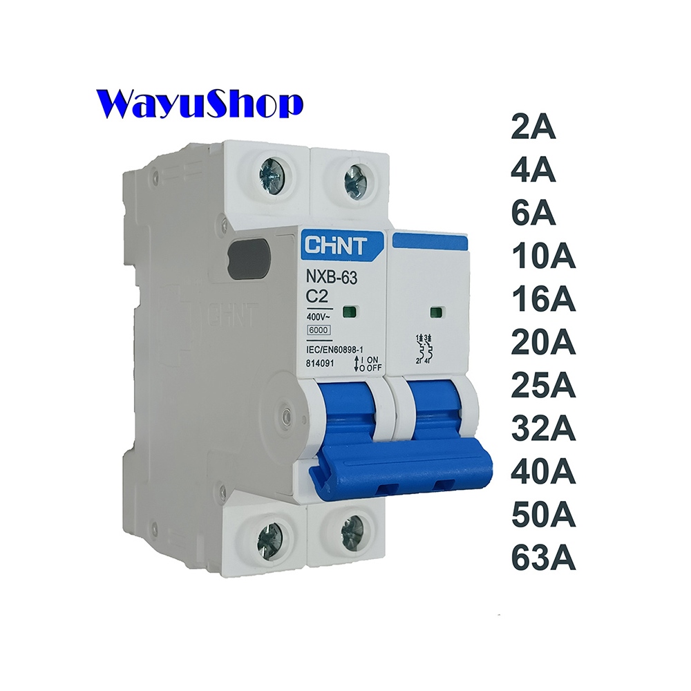 CHINT เบรกเกอร์ MCB ลูกย่อย รุ่น NXB-63 แบบ 2P กระแส 1A 2A 4A 6A 10A 16A 20A 32A 40A 50A 63A
