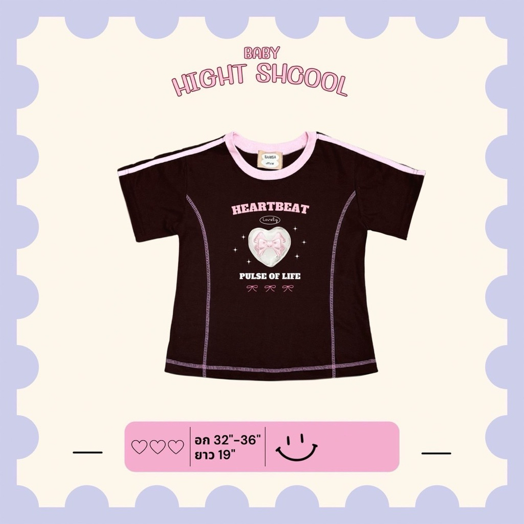 เสื้อแฟชั่นเสื้อน่ารักๆๆเสื้อยืดงานป้ายSARISA STUDIO🍒❤️‍🔥🦋🌼🧸