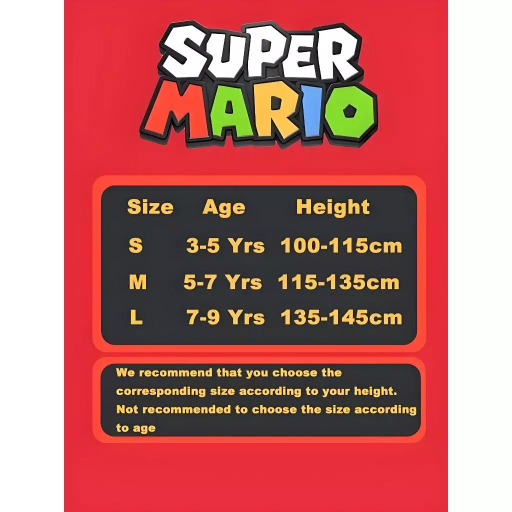 เครื่องแต่งกายเด็กซูเปอร์มาริโอ Super Mario Costume คอสเพลย์ แสดงการ์ตูนคริสต์มาส ชุดครอบครัว  เสื้อผ้าครอบครัวฮาโลวีน thumbnail 10