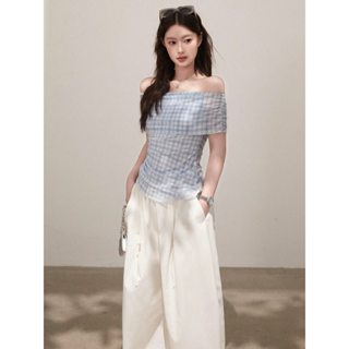 Mogwany  พร้อมสีชมพู M // พรีสีฟ้า,ชมพู S //  Bora Top 2สี ฟ…