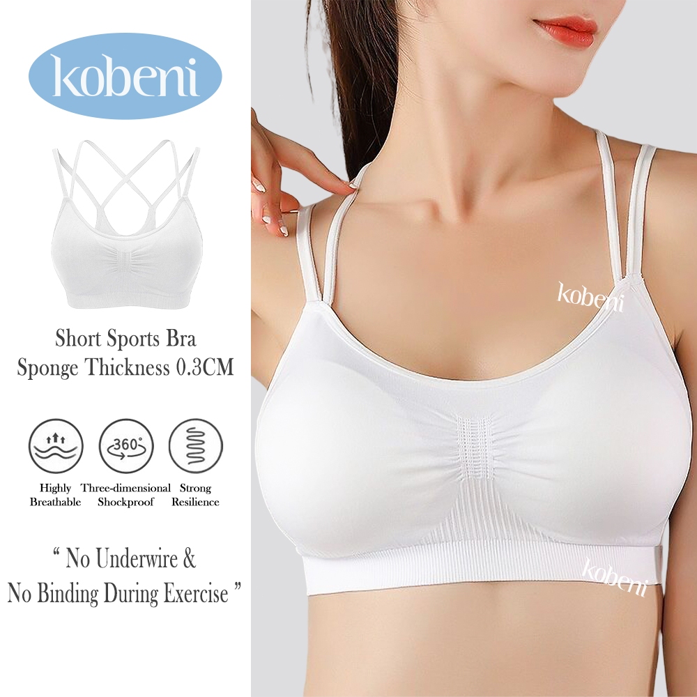 ⭐KOBENI⭐Sports Bra เสื้อบราโยคะ เสื้อชั้นในกีฬา สายเดี่ยวไขว้หลัง มีฟองน้ำถอดออกได้ สวมใส่สบายสุดๆ