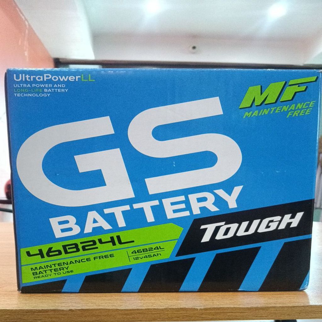 แบตเตอรี่รถยนต์ GS 46B24L 12V 45Ah ไม่ต้องเติมน้ำ ใช้งานสะดวก