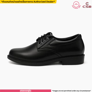 CSB รองเท้าคัชชูหนังนิ่ม สีดำ ผูกเชือก หน้าเท้ากว้าง ใส่ทำงาน/นักศึกษาชายสีดำ รุ่น CM545 ไซส์ 39-46