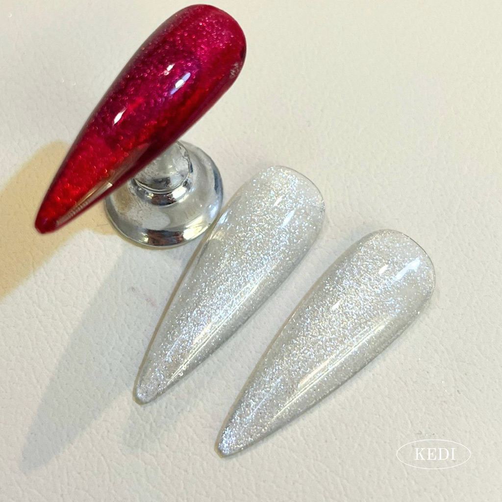 KEDI Light Cateye แคทอายสีเงิน ทาทับได้ทุกสี รุ่นนี้เทาน้อยกว่าเดิม - รูปที่ 2