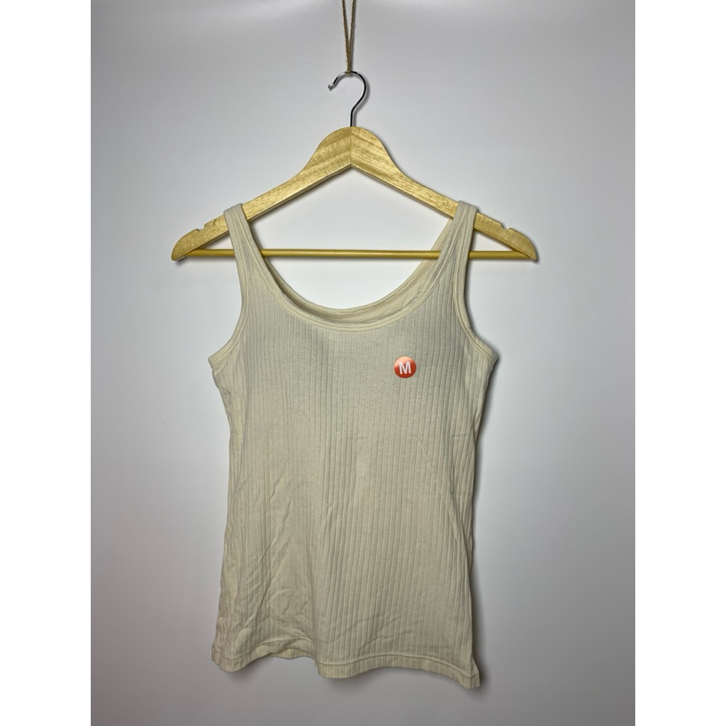 กล้ามผ้าร่องใหญ่สีขาวครีม GU Bratop ไซส์ M