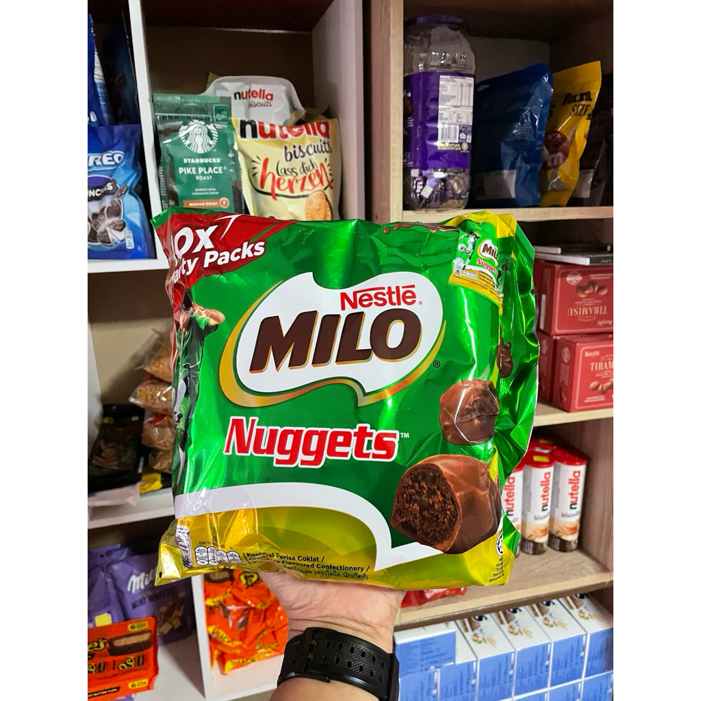 milo nuggets ไมโลนักเก็ต ไมโลเคลือบช็อคโกเเลต บรรจุ 10 ซอง