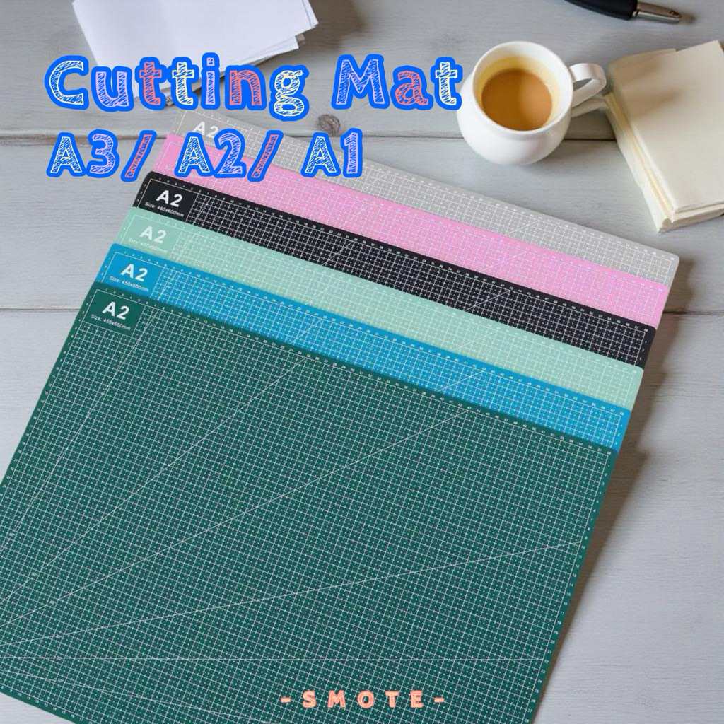 <พร้อมส่ง> JUNESIX#2 ใหญ่! A1, A2, A3 แผ่นรองตัด Cutting Mats | 8 สี | หน้า- หลัง ยางรองตัด แผ่นตัด