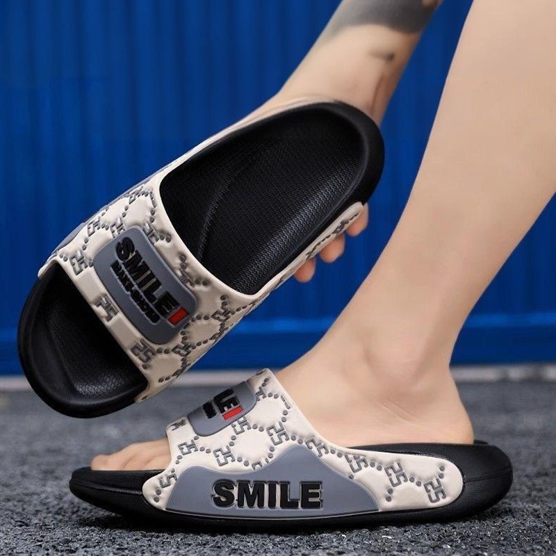 LGShoes สำหรับกลางแจ้งฤดูร้อนรองเท้าแตะชายหาดผู้ชายแบรนด์เฉพาะกลุ่มพื้นนุ่มนุ่มเหยียบอึกันลื่นดีสวมใส่ได้ในกีฬา
