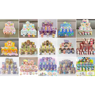 New มาใหม่ตัวการ์ตูนฮิต งานขนกำมะหยี่ กล่องสุ่ม 1 box 12 ตัว ตั้งรถได้ น่ารักมาก