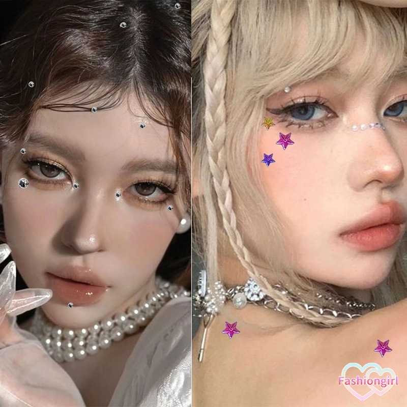 🌟Fashion girl🌟สติ๊กเกอร์หน้า สไตล์โดพามีน  การแต่งหน้าแฟชั่น y2k น่ารัก เครื่องประดับ แฟชั่นสําหรับผู้หญิง