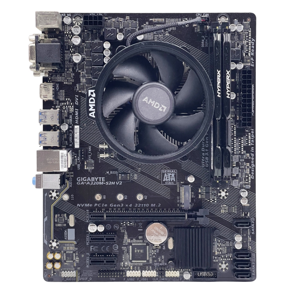 AMD RYZEN5 3400G พร้อมบอร์ด Gigabyte A320M และ แรม 16GB DDR4 มือสอง ประกัน 15 วัน