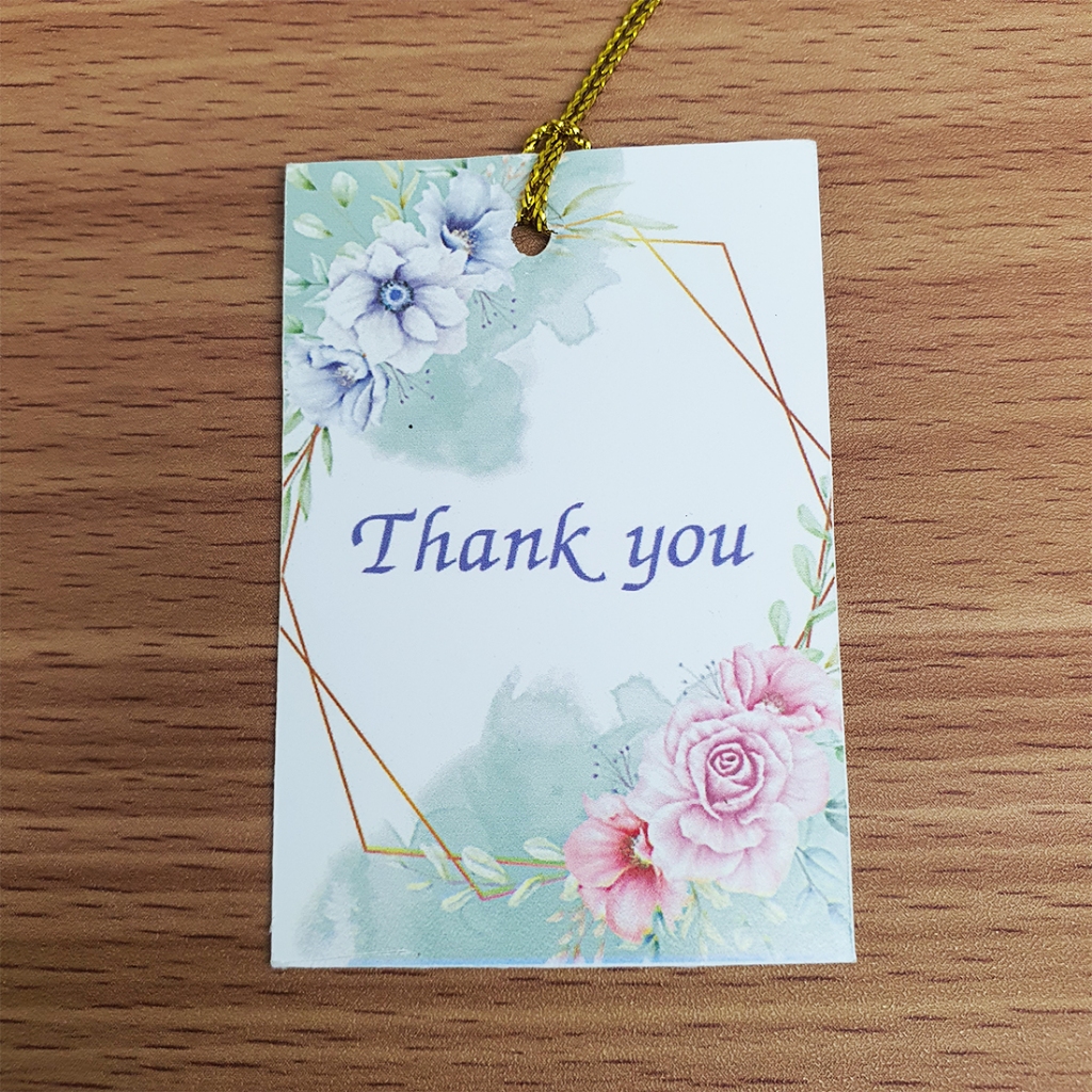 Tag ป้าย Thank you ขนาด5cm , 4x6cm พร้อมเชือก พร้อมส่ง
