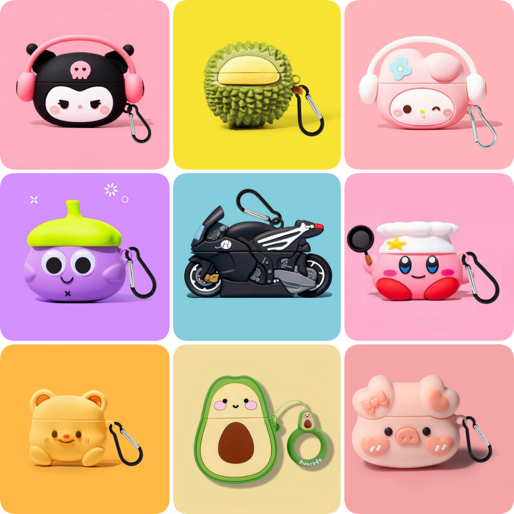 เหมาะสำหรับ Airpods 4/3 2024 เหมาะสำหรับ Airpods Pro/Pro 2 เคสหูฟังซิลิโคนป้องกันลายการ์ตูนบุคลิกภาพน่ารัก
