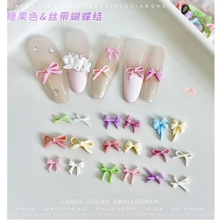 XD7.[ร้านไทย] อะไหล่โบว์ติดเล็บ 🎀ได้โบว์ทั้งกล่อง 💖 ราคาสุดคุ้ม! 🌈 โทนสีพาสเทลหวานละมุน โบว์ตลับ✨💅