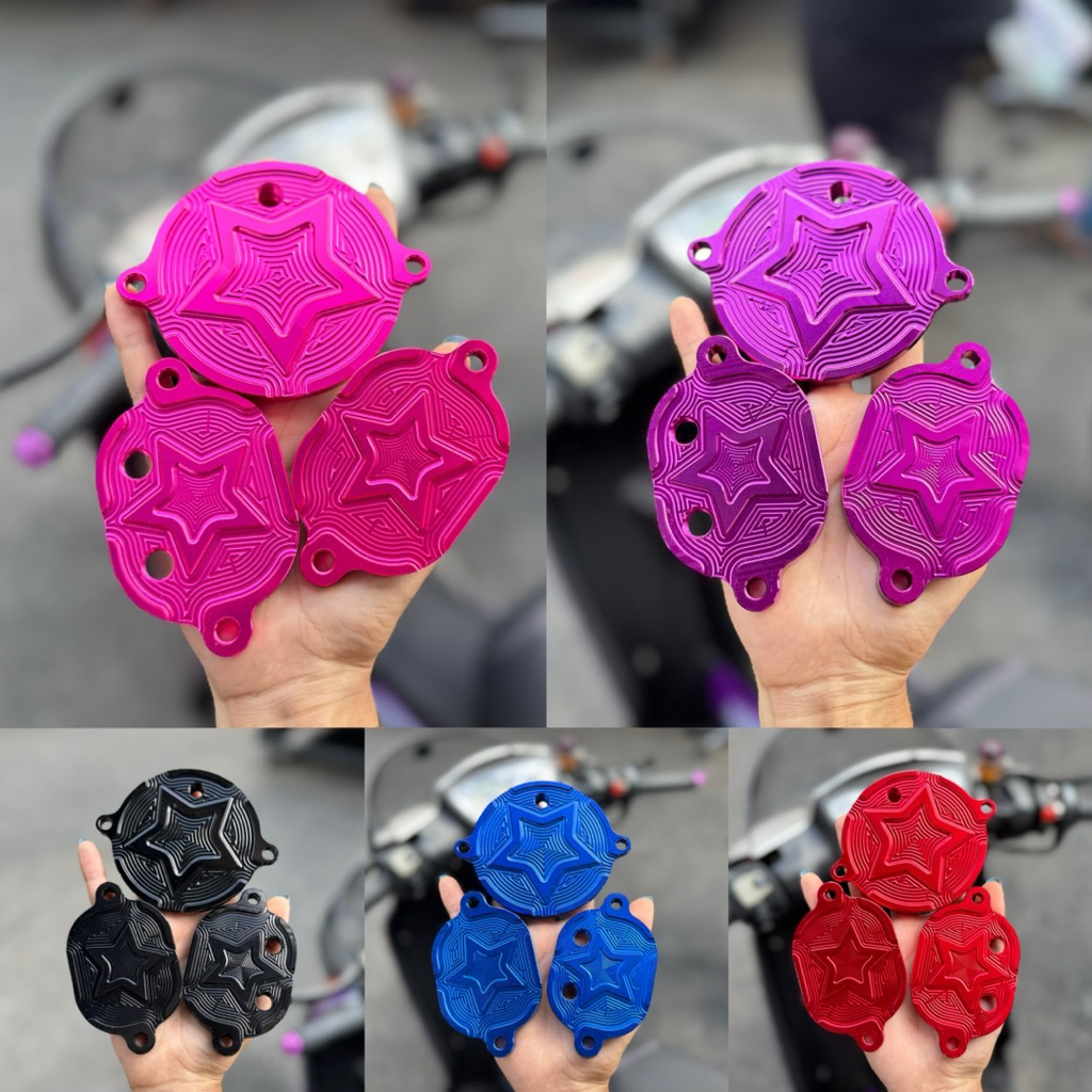 ฝา 4 วาวเวฟ ฝาปิดวาว ใส่เครื่อง 4 วาว งานCNC 1ชุด ได้ 3ชิ้น ใส่เวฟ 100/110i/125r-s-บังลม/125iปลาวาฬ-LED