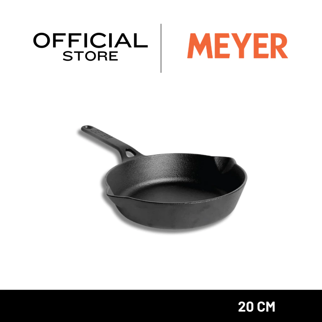 MEYER CAST IRON กระทะเหล็กหล่อ กระทะทอดเหล็กหล่อ OPEN FRY PAN ขนาด 20 ซม. (48121-C)