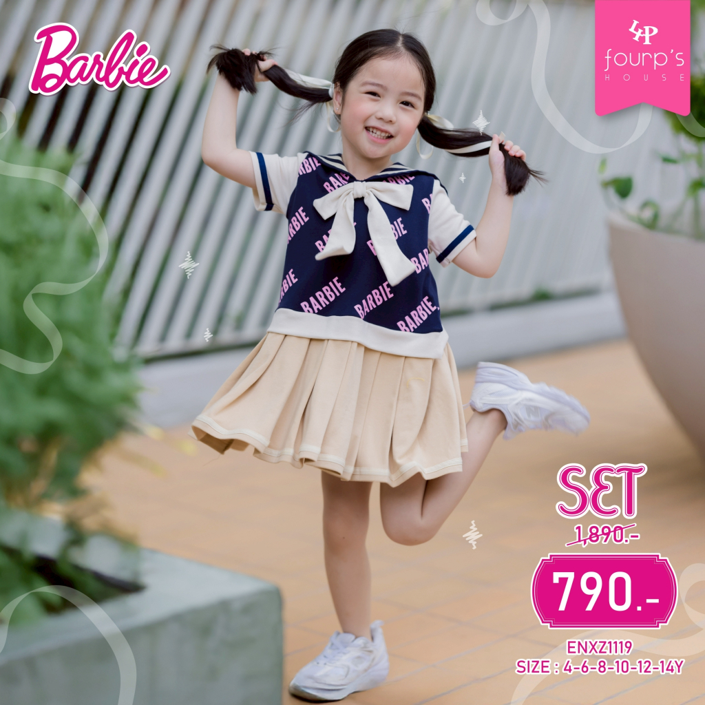 BARBIE : ENXZ1119 เดรสเด็กผู้หญิง ลิขสิทธิ์แท้