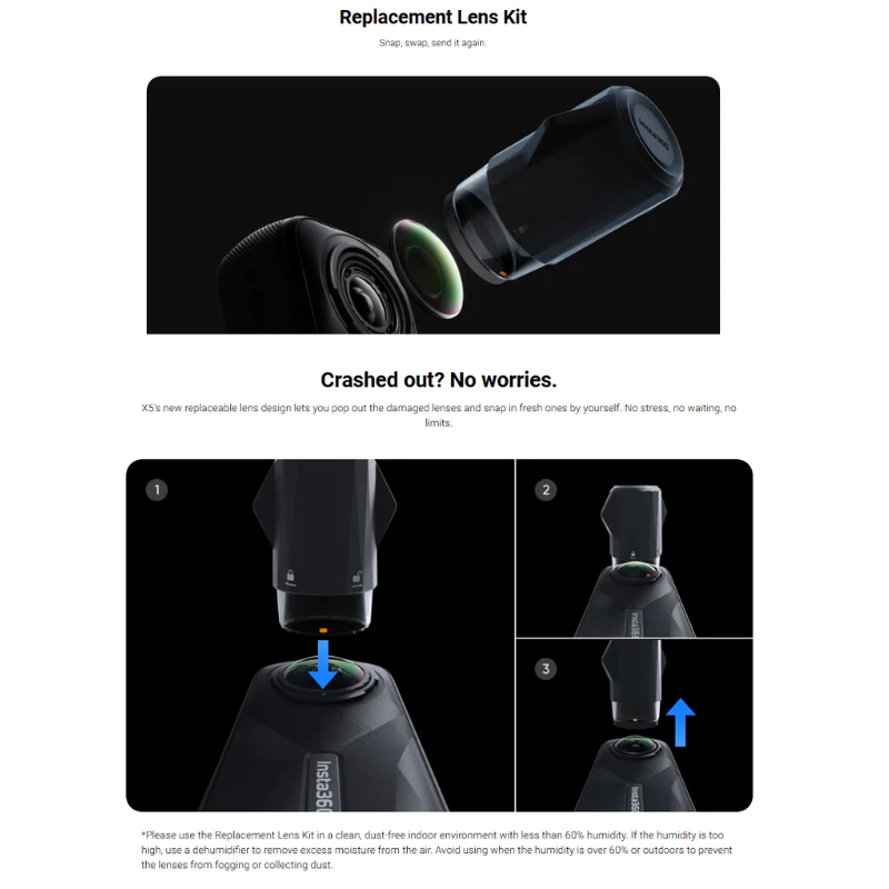 Insta360 X5 Replacement Lens Kit Double Lens รับประกันศูนย์ 1 ปี thumbnail 3